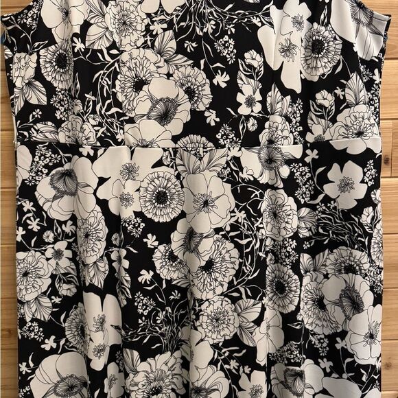 NWT Talbots Size 2X Plus Size Black White Floral Print Tank Maxi Dress - Picture 5 of 12
